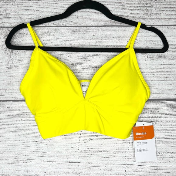 NWT Sports Illustrated Medium Support Surfboard Yellow Triangle Sports Bra Small - Picture 2 of 11